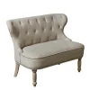 Kirkland's Home Sofas & Loveseats-Taupe Button Tufted Nailhead Trim Settee