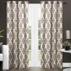 Kirkland's Home Curtains & Drapes-Taupe Maxwell Blackout Curtain Panel Set, 84 In.