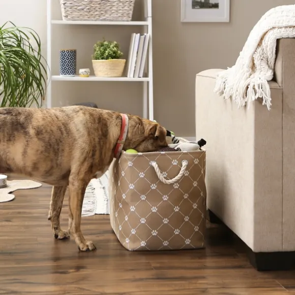 Kirkland's Home Baskets & Boxes-Taupe Paw Trellis Rec Gle Basket, 17.5 In.