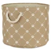 Kirkland's Home Baskets & Boxes-Taupe Paw Trellis Round Basket, 12 In.