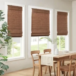 Kirkland's Home Curtains & Drapes-Teak Bamboo Light Filtering Roman Shade, 27 In.