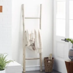 Kirkland's Home Decorative Accents-Teak Wood Leaning Ladder