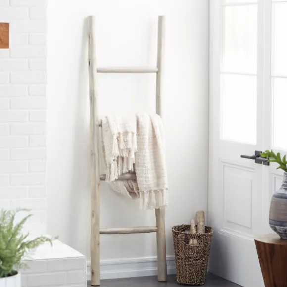 Kirkland's Home Decorative Accents-Teak Wood Leaning Ladder