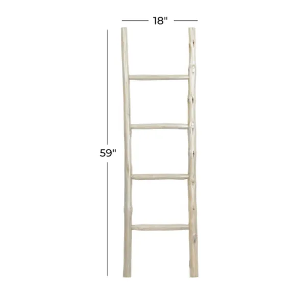 Kirkland's Home Decorative Accents-Teak Wood Leaning Ladder