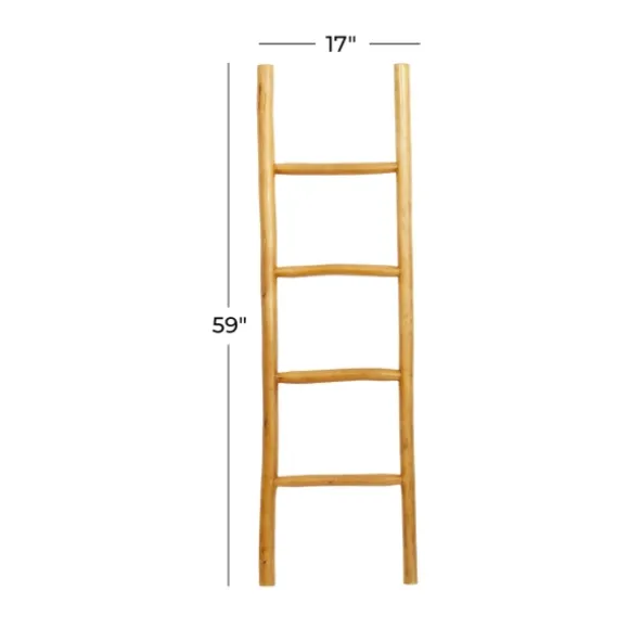 Kirkland's Home Decorative Accents-Teak Wood Leaning Ladder