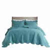 Kirkland's Home Quilts-Teal Scalloped Crinkle 3-Pc. Full/Queen Quilt Set