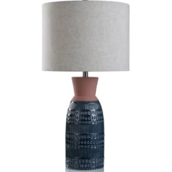 Kirkland's Home Table Lamps-Terracotta And Dark Ceramic Table Lamp