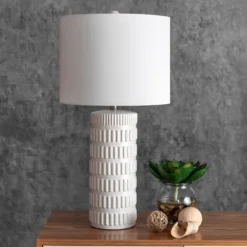 Kirkland's Home Table Lamps-Textured Ceramic Table Lamp