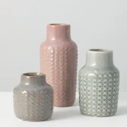 Kirkland's Home Vases-Textured Ceramic Vases, Set Of 3