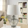 Kirkland's Home Table Lamps-Textured Glass And Metal Jug Table Lamp