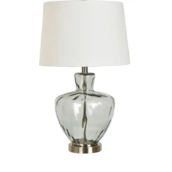 Kirkland's Home Table Lamps-Textured Glass And Metal Jug Table Lamp