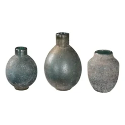 Kirkland's Home Vases-Textured Rust Ivory Glazed Vases, Set Of 3