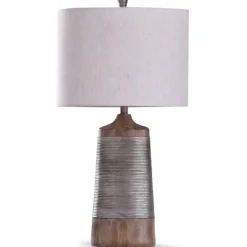 Kirkland's Home Table Lamps-Textured Silver Table Lamp