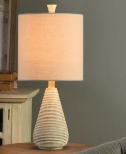 Kirkland's Home Table Lamps-Textured Stripe Accent Table Lamp