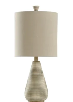 Kirkland's Home Table Lamps-Textured Stripe Accent Table Lamp