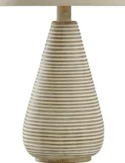 Kirkland's Home Table Lamps-Textured Stripe Accent Table Lamp