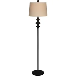 Kirkland's Home Floor Lamps-Thelma Matte Black Stem Floor Lamp