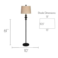 Kirkland's Home Floor Lamps-Thelma Matte Black Stem Floor Lamp