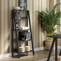 Kirkland's Home Office Furniture-4-Tier Ladder Bookshelf