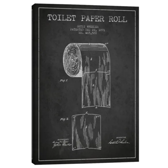 Kirkland's Home Wall Quotes & Signs-Toilet Paper Patent Canvas Art Print, 18X26 In.