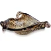Kirkland's Home Decorative Bowls & Jars-Tortoise Shell Folded Edges Murano Glass Bowl