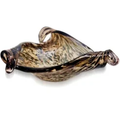 Kirkland's Home Decorative Bowls & Jars-Tortoise Shell Folded Edges Murano Glass Bowl