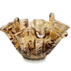 Kirkland's Home Decorative Bowls & Jars-Tortoise Shell Murano Glass Bowl