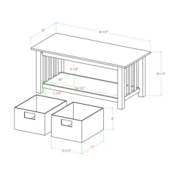 Kirkland's Home Coffee Tables-Traditional Wooden Basket Coffee Table