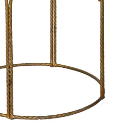 Kirkland's Home Accent & End Tables-Tray Top Wood And Gold Metal Accent Table