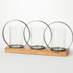 Kirkland's Home Candle Holders-Triple Loop Silver Decorative Candle Holder