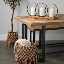 Kirkland's Home Candle Holders-Triple Loop Silver Decorative Candle Holder