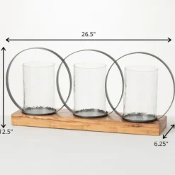 Kirkland's Home Candle Holders-Triple Loop Silver Decorative Candle Holder