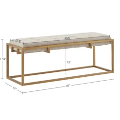 Kirkland's Home Benches & Ottomans-Tufted Bronze Metal Bench