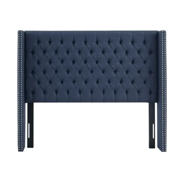 Kirkland's Home Beds & Headboards-Tufted Upholstered Metal Leg Queen Headboard