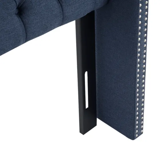 Kirkland's Home Beds & Headboards-Tufted Upholstered Metal Leg Queen Headboard