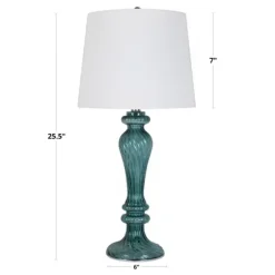 Kirkland's Home Table Lamps-Turquoise Glass Table Lamps, Set Of 2