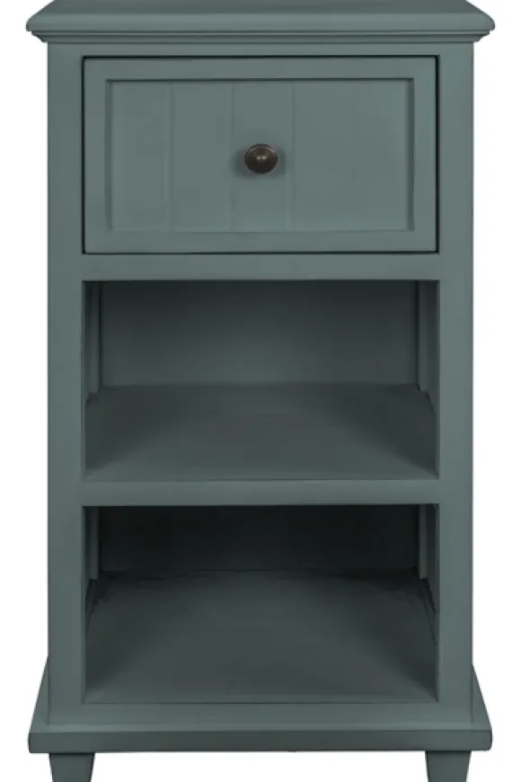 Kirkland's Home Accent & End Tables-Turquoise Slim Wooden 2-Shelf Side Table