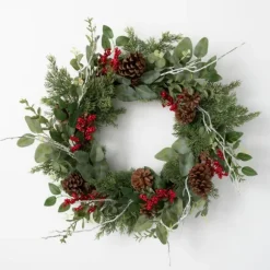 Kirkland's Home Wreaths-Twigs And Winter Foliage Pine Berry Wreath