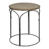 Kirkland's Home Accent & End Tables-Twisted Metal Leg Rattan Top Accent Table