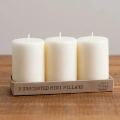 Kirkland's Home Candles-Unscented Mini Pillar Candles, Set Of 3