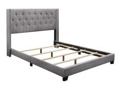 Kirkland's Home Beds & Headboards-Upholstered Button Tufted Wing King Bed