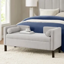 Kirkland's Home Benches & Ottomans-Upholstered Modern Split Back Bench