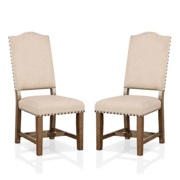 Kirkland's Home Dining Chairs-Upholstered Oak Wood Dining Chairs, Set Of 2