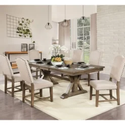 Kirkland's Home Dining Chairs-Upholstered Oak Wood Dining Chairs, Set Of 2