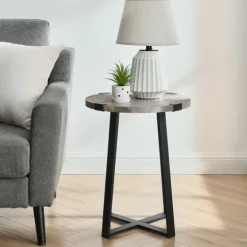 Kirkland's Home Accent & End Tables-Urban Rustic Round Accent Table