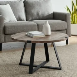 Kirkland's Home Coffee Tables-Urban Rustic Round Coffee Table