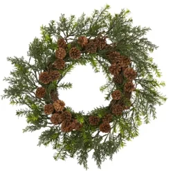 Kirkland's Home Wreaths-Uv-Safe Cedar Grass And Pine Cone Wreath