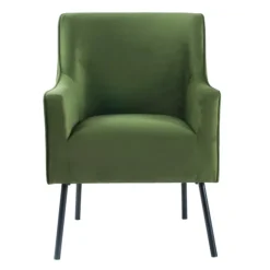 Kirkland's Home Accent Chairs-Velvet Upholstered Black Legs Accent Chair