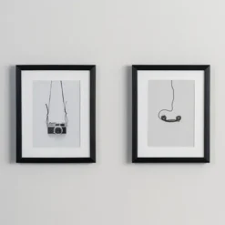 Kirkland's Home Framed Art-Vintage Camera & Phone 2-Pc. Framed Art Print Set