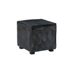 Kirkland's Home Benches & Ottomans-Vintage Finish Leather Cube Ottoman